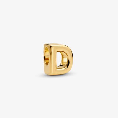 PANDORA 14ct Gold Plated Letter D Alphabet Charm 763950C00