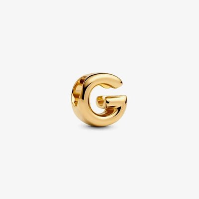 PANDORA 14ct Gold Plated Letter G Alphabet Charm