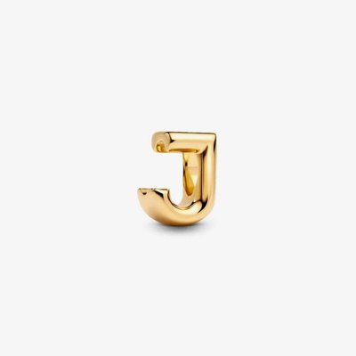 PANDORA 14ct Gold Plated Letter J Alphabet Charm