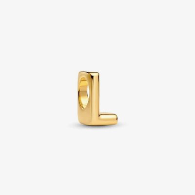 PANDORA 14ct Gold Plated Letter L Alphabet Charm