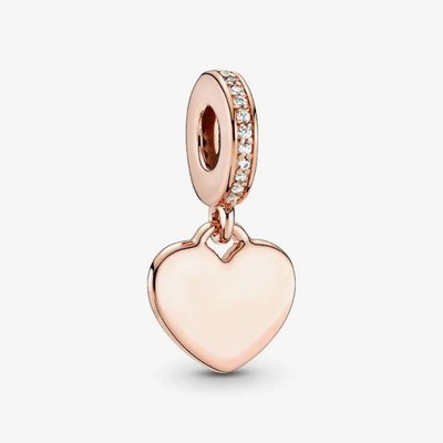 PANDORA 14ct Rose Gold Plated Heart Tag Dangle Charm