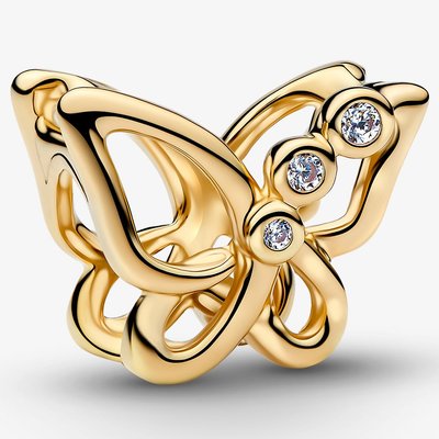 PANDORA 14ct Gold Plated Butterfly Openwork Charm