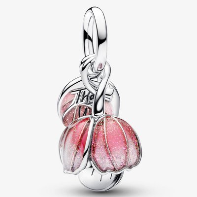 PANDORA Two Tone Blooming Flower Dangle Charm