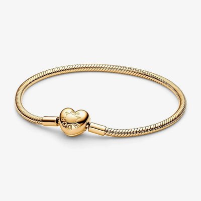 PANDORA Moments 14ct Gold Plated Heart Clasp Bracelet