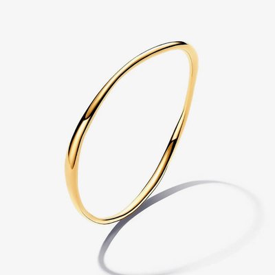 PANDORA 14ct Gold Plated Organically Shaped Bangle