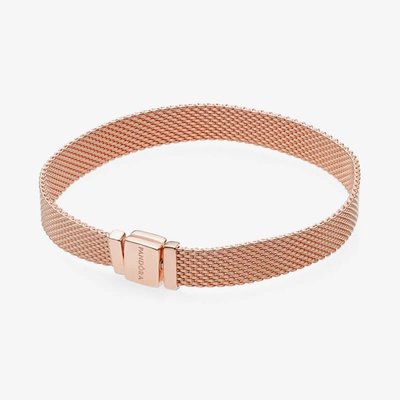 PANDORA 14ct Rose Gold Reflexions Mesh Bracelet