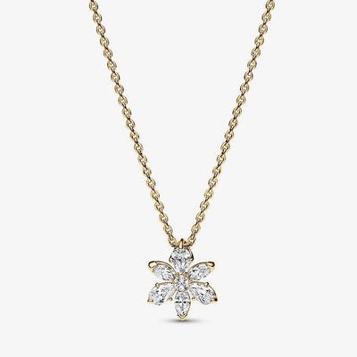 PANDORA 14ct Gold Plated Sparkling Herbarium Necklace