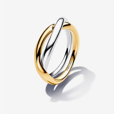 PANDORA Two Tone Entwined Bands Ring