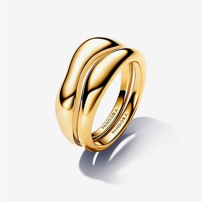 PANDORA 14ct Gold Plated Stacking Ring Set