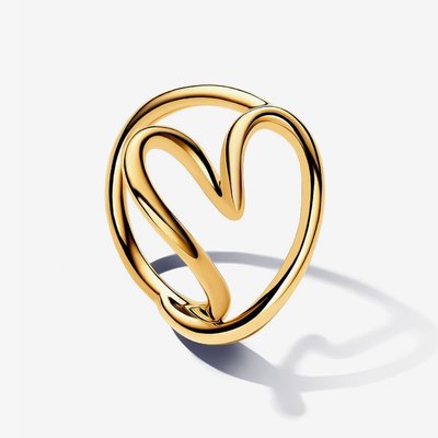 PANDORA 14ct Gold Plated Organically Shaped Heart Ring