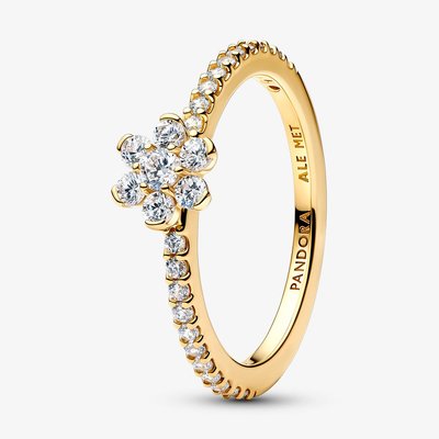 PANDORA 14ct Gold Plated Sparkling Flower Ring