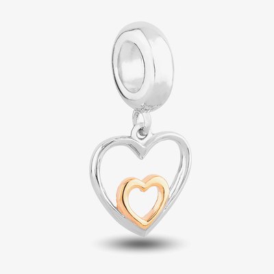 Rosa Lea Double Heart Dangle Charm AM-2THB029706