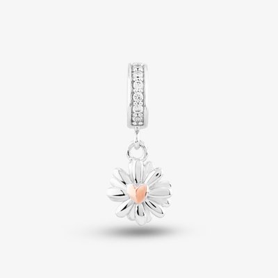 Rosa Lea Daisy Flower Rose Dangle Charm