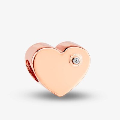 Rosa Lea White Offset Heart Charm AM-2THB001806