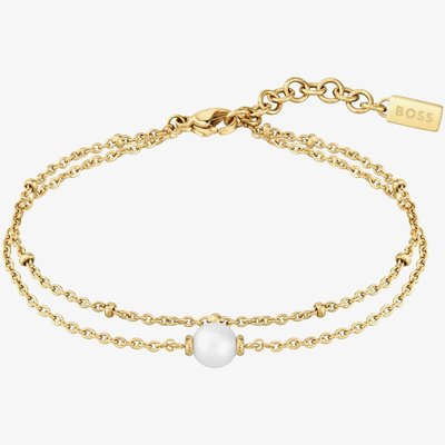 BOSS Cora Gold-Tone Two-Row Chain Bracelet