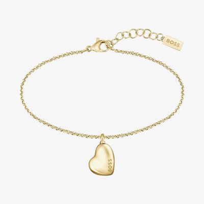 BOSS Honey Gold Plated Heart Bracelet