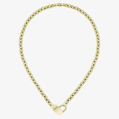 BOSS Gold Plated Magnetic Monogrammed Heart Necklace
