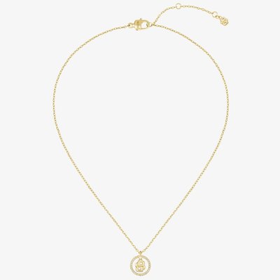 BOSS Double B Divine Gold Tone Pendant Necklace