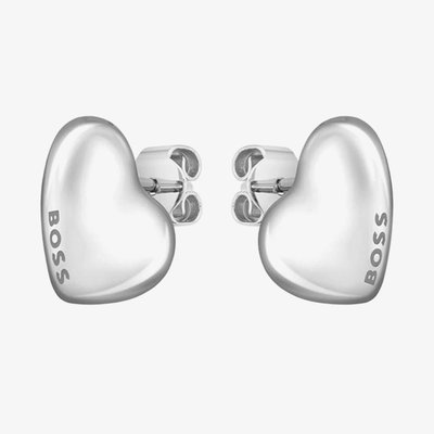 BOSS Honey Silver Heart Stud Earrings