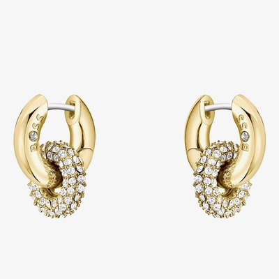 BOSS Live Precious Gold Plated Linked Circles Hoop Earrings