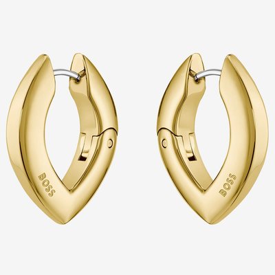 BOSS Fiora Gold Tone Oval Hoop Earrings