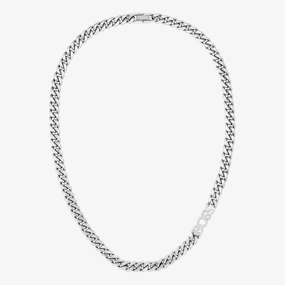 BOSS Kassy Stainless Steel 8mm Logo Chain Necklace