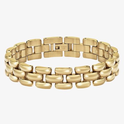 BOSS Violet Yellow Gold Tone Plated Stainless Steel Link Bracelet 1580897