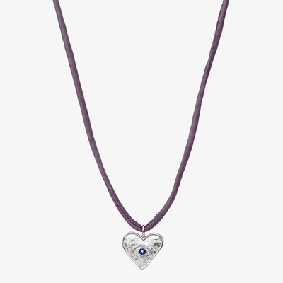 Maanesten Quinn Silver Eye Of Kyanite Purple Silk Necklace