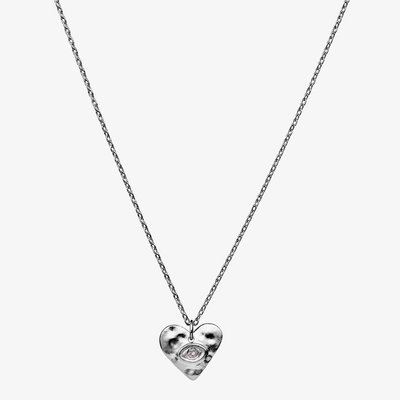 Maanesten Cassandra Silver Hammered Heart Labradorite Eye Necklace
