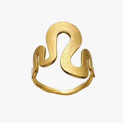 Maanesten Sasja Gold Plated Textured Wave Ring 4796A 59