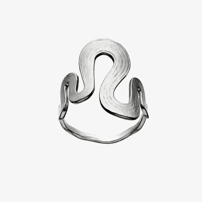 Maanesten Sasja Silver Textured Wave Ring 4796C 59