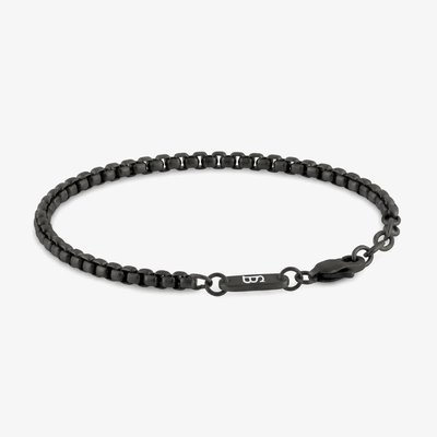 Steel & Barnett Black Stainless Steel Box Link Bracelet B-BOX02