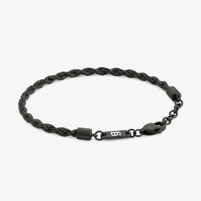 Steel & Barnett Helix Black Stainless Steel Twisted Rope Bracelet B-HEL02