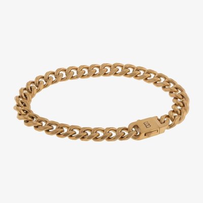 Steel & Barnett Valence Vic 18ct Yellow Gold Plated Cuban Link Chain Bracelet SSTBVV/001 M