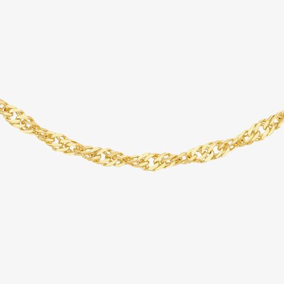 9ct Yellow Gold 46cm Diamond-Cut Twisted Curb Chain