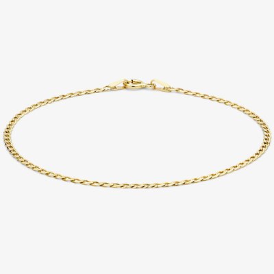 9ct Yellow Gold 18cm Flat Curb Chain Bracelet
