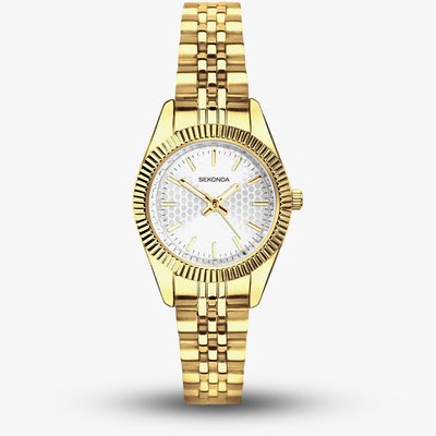 Sekonda Ladies Classic Francis Gold Plated White Dial Watch 40729