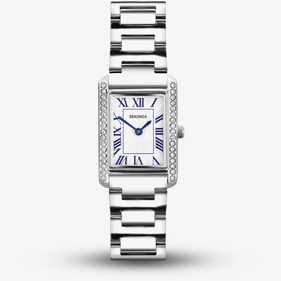 Sekonda Ladies Classic Colette White Rectangular Dial Metal Alloy Bracelet Watch 40734