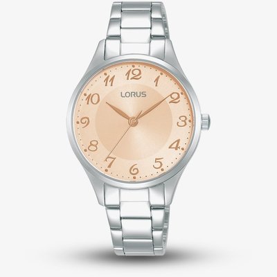 Lorus Ladies Italic Classic Rose Gold Tone Dial Watch RG269VX9