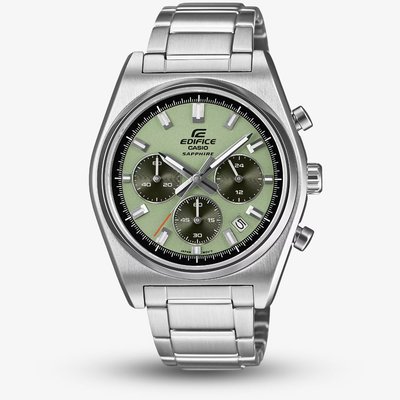 Casio Mens Edifice Classic Sports Car Chronograph Green Bracelet Watch EFB-730D-3AVUEF