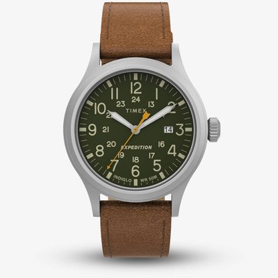 Timex Scout Expedition Brown Leather Strap Watch TW4B23000