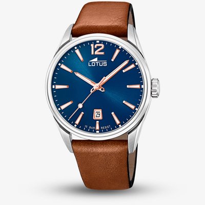 Lotus Mens Brown Leather Strap Blue Dial Watch L18693/2