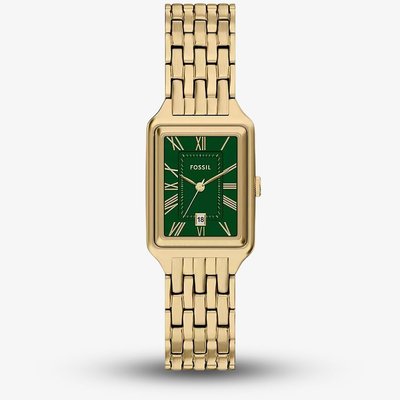 Fossil Ladies Raquel Gold Tone Green Dial Watch ES5452