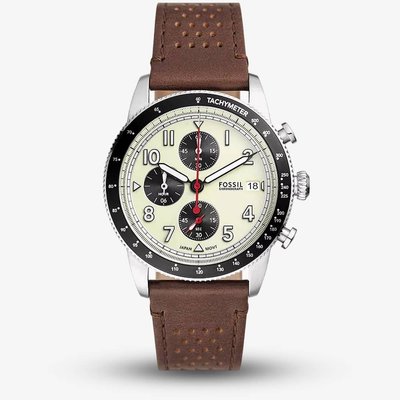 Fossil Sport Tourer Brown Leather Strap Watch FS6042