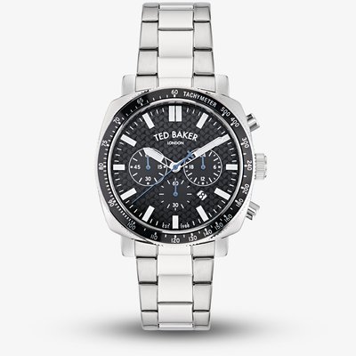 Ted Baker Mens Silver Tone Case Black Dial Watch BKPCNS4059I