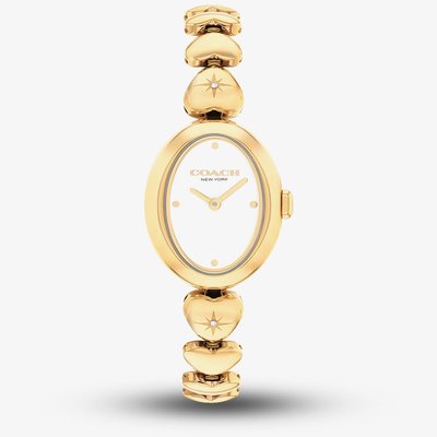 Coach Ladies Sammy Gold Tone Heart Bracelet Strap Watch 14504638