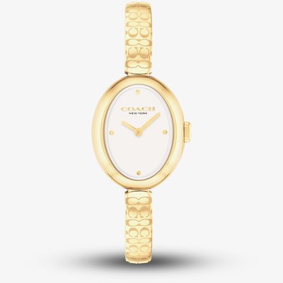 Coach Ladies Sammy Oval Dial Gold Tone Bangle Watch 14504528