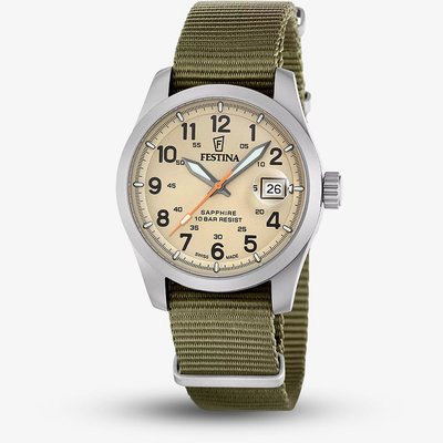 Festina Mens Field Green NATO Strap Watch F20082/1