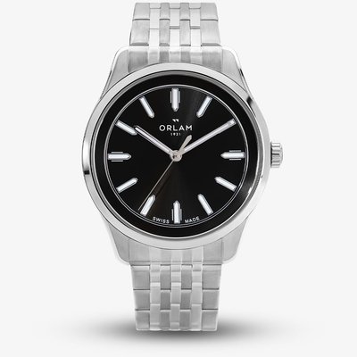 Orlam Mens Cadence Black Dial Silver Bracelet Watch ORSSBCA004