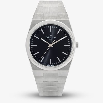 Orlam Mens Elan Black Dial Silver Bracelet Watch ORSSBEL002